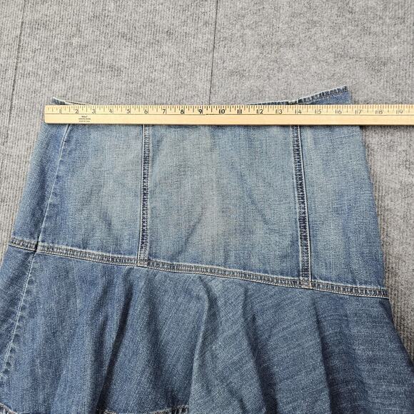 Vintage Calvin Klein Jean Skirt Womens Large Denim Y2K Flounce Mini Preppy 90s - Picture 3 of 5